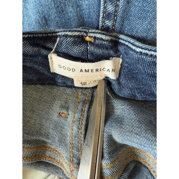 GOOD AMERICAN Good Legs High Waist Side Step Crop Skinny Jeans Size 12/31 - Picture 5 of 5